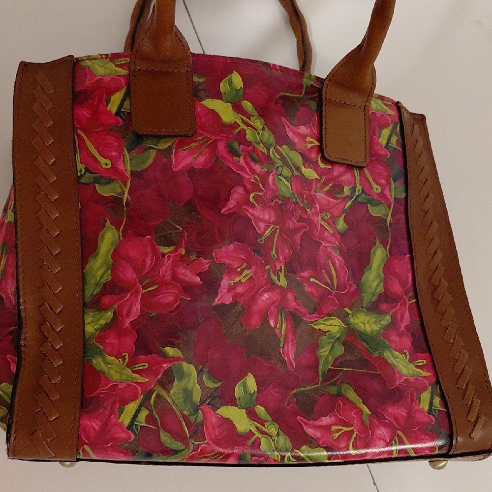 Patricia Nash Pink and Brown Floral Tote Bag - Picture 3 of 7
